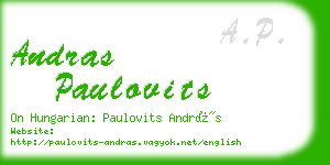 andras paulovits business card